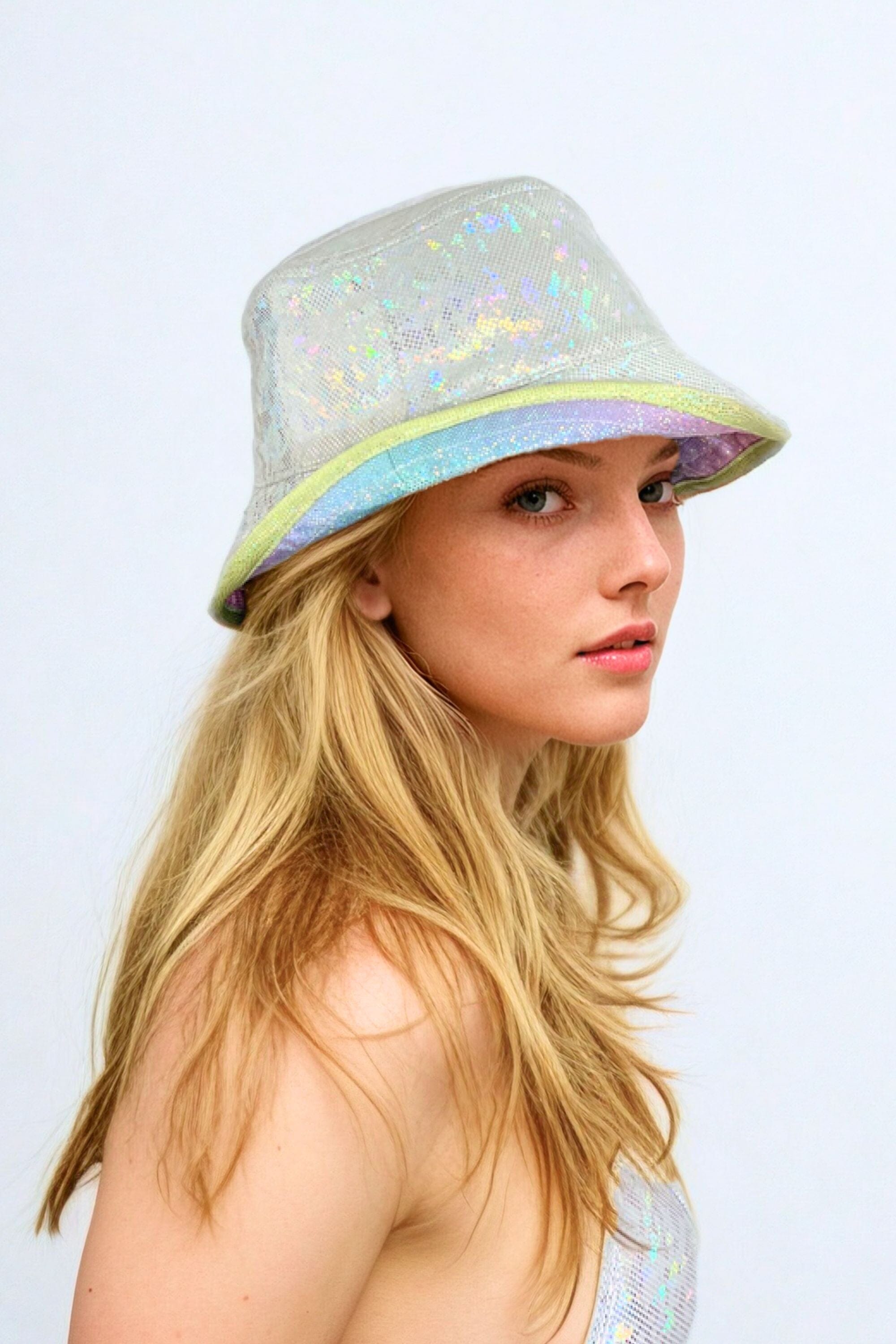 Reversible Holographic Festival Bucket Hat | 13 Colors Headwear SEA DRAGON STUDIO 