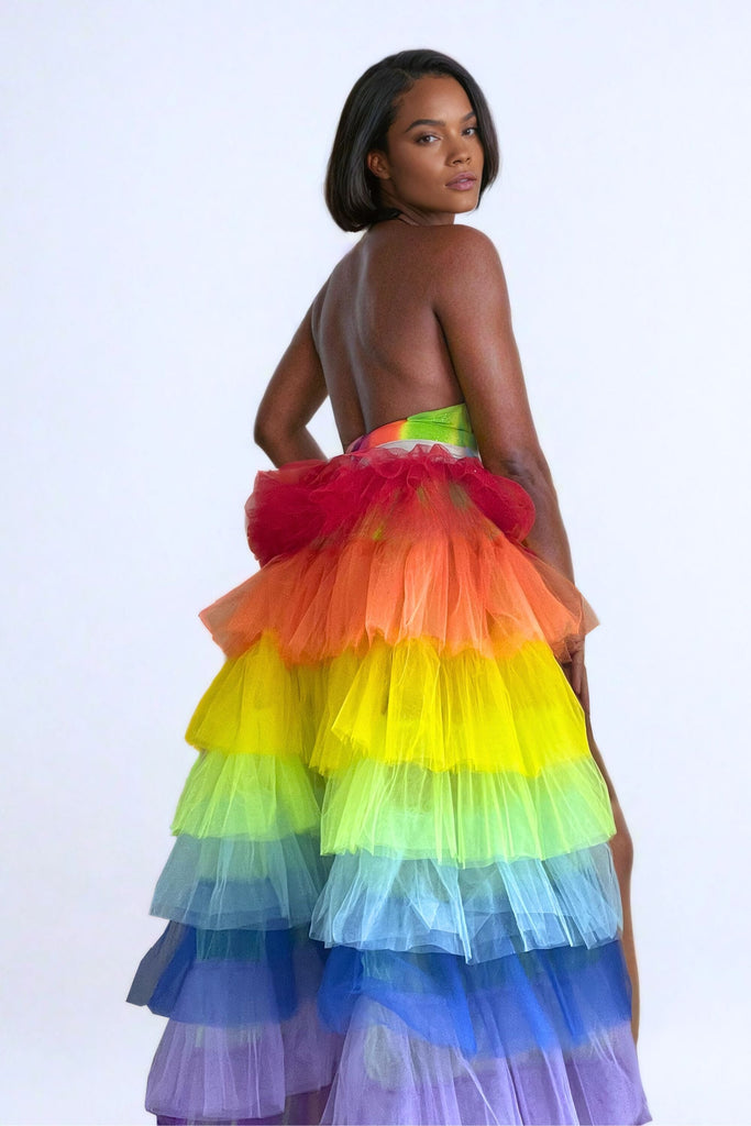 Rainbow Revelry Tulle Bustle Skirt Womens Bottoms SEA DRAGON STUDIO 