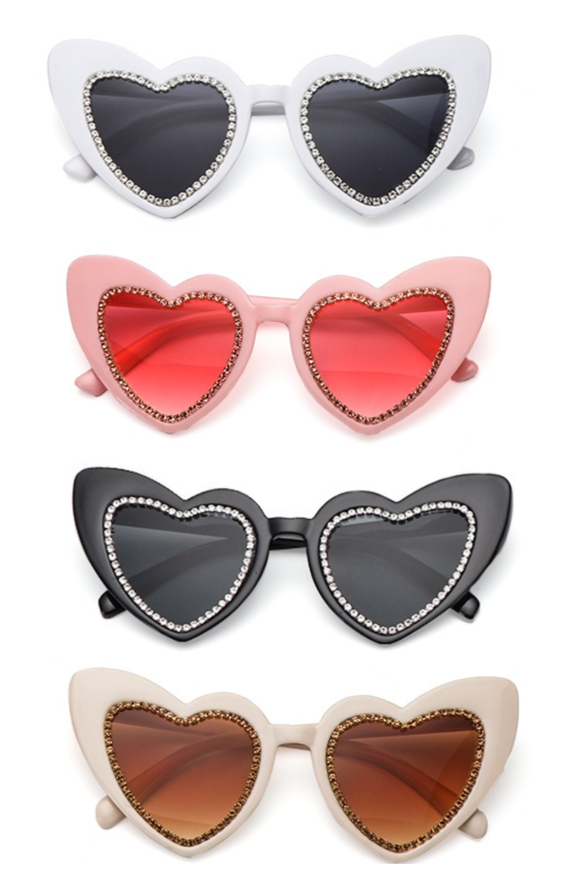 Glamourpus Glitter Heart Sunglasses Eyewear SEA DRAGON STUDIO 