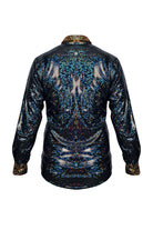 Holographic Long Sleeve Disco Tuxedo Shirt Mens Tops SEA DRAGON STUDIO 