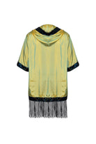 Hooded Iridescent Kimono With Fringe Mens Tops SEA DRAGON STUDIO 