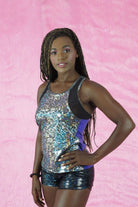 Holographic Tank Top | 13 Colors Womens Tops SEA DRAGON STUDIO XSmall Disco Brawl (Silver) 