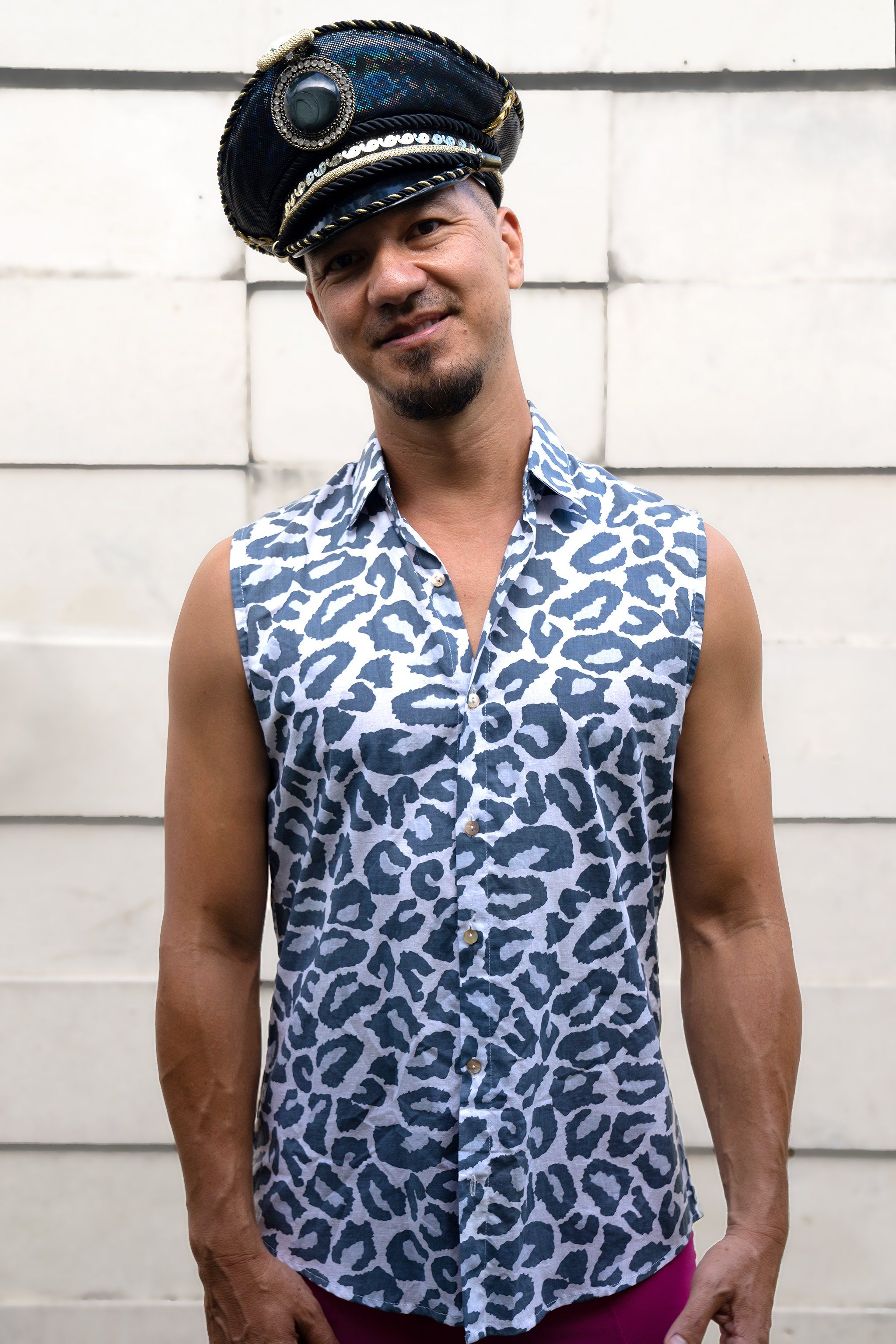 Dusty Leopard Sleeveless Button Down Shirt - Limited Edition Mens Tops SEA DRAGON STUDIO 